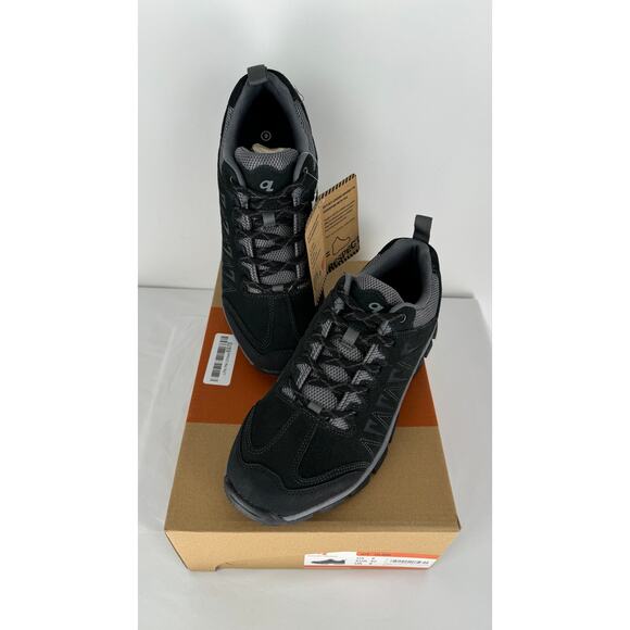 OL Outjet Legend Mens Waterproof Hiking Shoes Leather Size 9 New Black - Picture 1 of 13